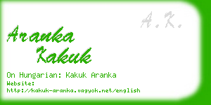 aranka kakuk business card